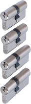 Set S2 veiligheidsprofielcilinders S6 SKG 2, dubbele cilinder, combinatiematen 2x 30/45 + 2x 30/30 (set van 4 gelijksluitend)