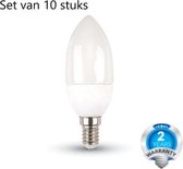 Set van 10 X Matte kaars - E14 - 6W - 4000K - 500 Lumen - C37