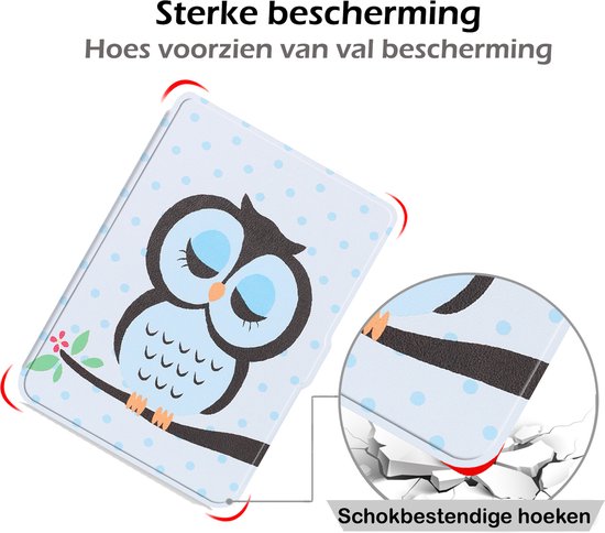 Hoesje Geschikt voor Kobo Clara HD Hoes Book Case - Hoes Geschikt voor Kobo Clara HD Hoesje Book Cover - Uil van Echt! — afbeelding 5