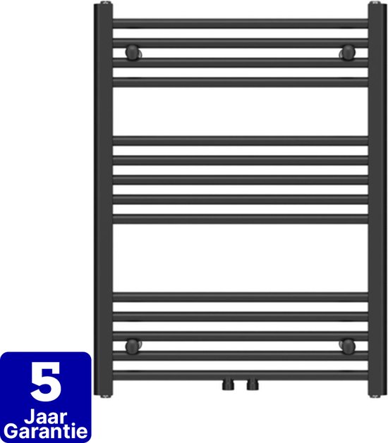 Adema Basic radiator – Handdoekradiator – Zwart – Badkamer – 80x60 cm