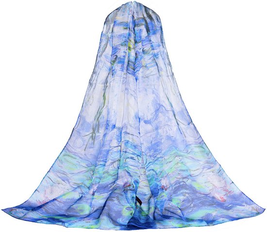 Sjaal - Water Lelie - Waterlily - Claude Monet - 100% pure zijde - 180 x 52 cm