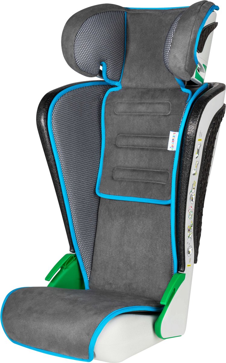 Noemi autostoel, vouwbaar kinderautostoeltje met in hoogte verstelbare hoofdsteun, ECE R129 getest, groeit mee met kind 3 - 8 jaar antraciet/blauw