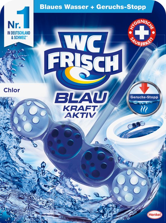 WC-Frisch Bloc WC bleu power chlore actif, 1 pièce