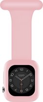 Strap-it Geschikt voor Apple Watch verpleegkundige band met Case - Maat: 38 - 40 - 41mm - roze