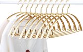10 stuks kleerhangers, zware hangers, metalen hangers met antislip broekstang goud geen vervorming hangers ruimtebesparende washangers voor blouse shirt jas broek (goud)