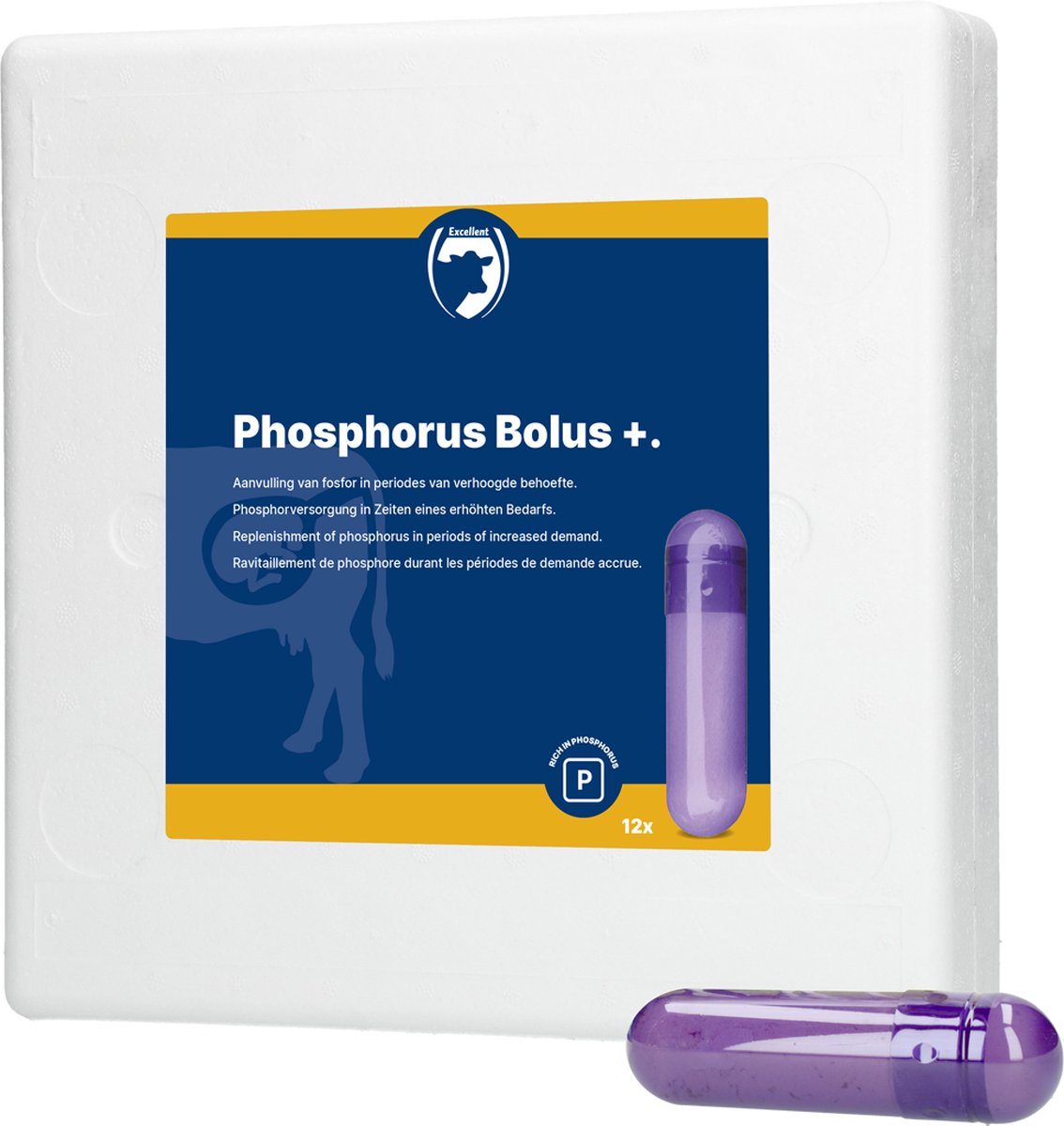 Excellent Fosfor Bolus + – Helpt bij fosforgebrek – 12 x 123 g - Geschikt voor rundvee