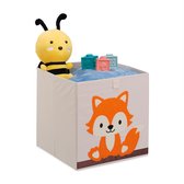 Relaxdays opbergmand kinderkamer - opvouwbaar - opbergbox speelgoed - speelgoedmand vos