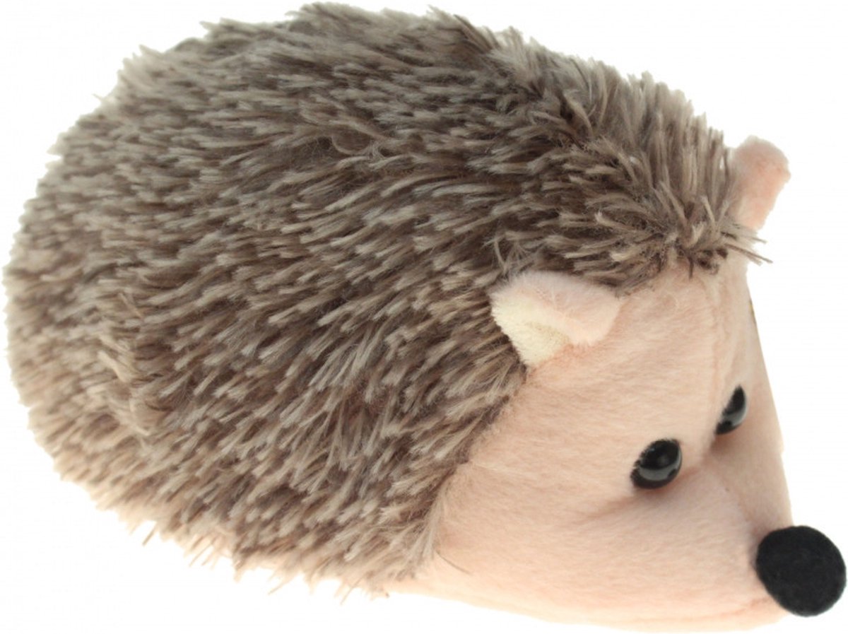 Krüger & Gregoriades Pluche egel - knuffel - bruin/beige - 20 cm - dieren knuffels