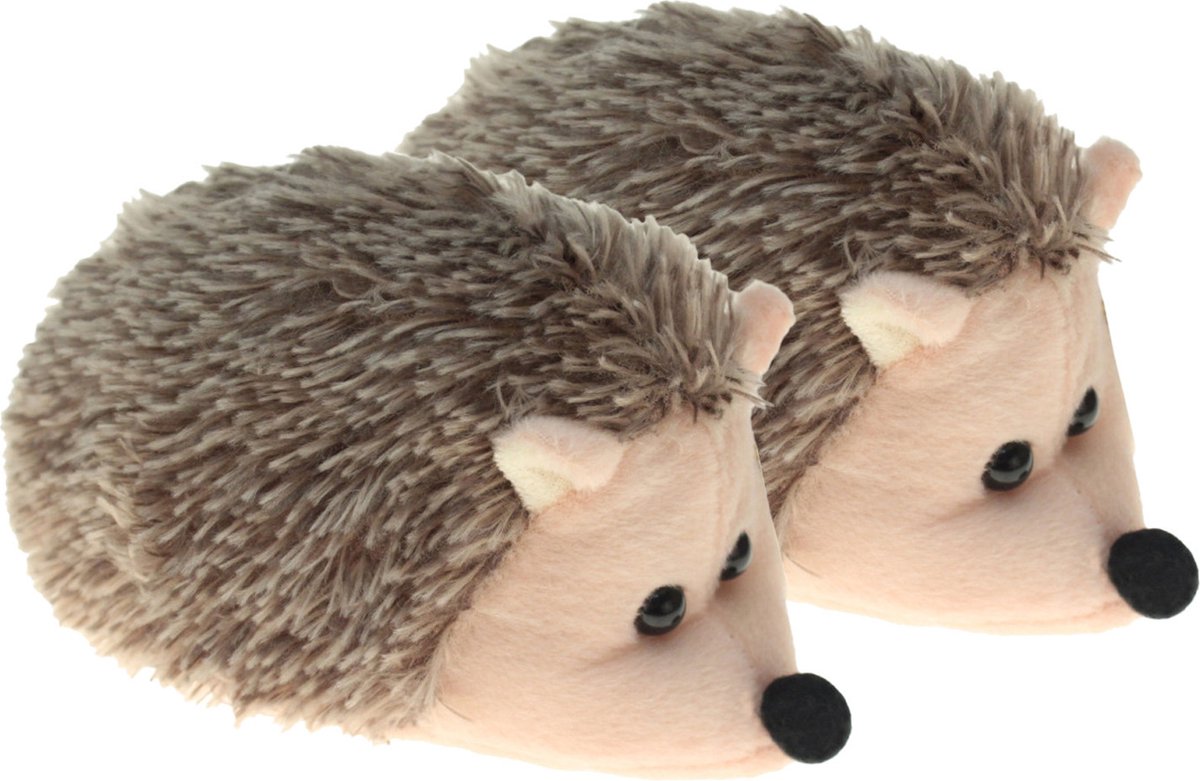 Krüger & Gregoriades Pluche egel - 2x - knuffel - bruin/beige - 20 cm - dieren knuffels