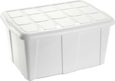 Plasticforte Opbergbox met deksel - Wit - 60L - kunststof - 63 x 46 x 32 cm