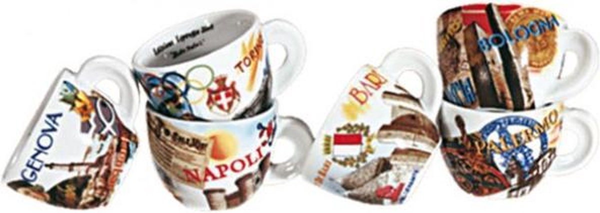 ANCAP Cappuccino kopjes bella italia due - set van 6