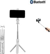 DrPhone Z1 Bluetooth draadloze Tripod VLOG - Wit -  Inklapbare Tripod Selfie Stick - Tripod Statief houder  - Opvouwbaar + Bluetooth remote control - Voor o.a iPhone 11 / Pro Max / XS / XR / Samsung A50 / A40 / S10 / S9 / HUAWEI P30 etc
