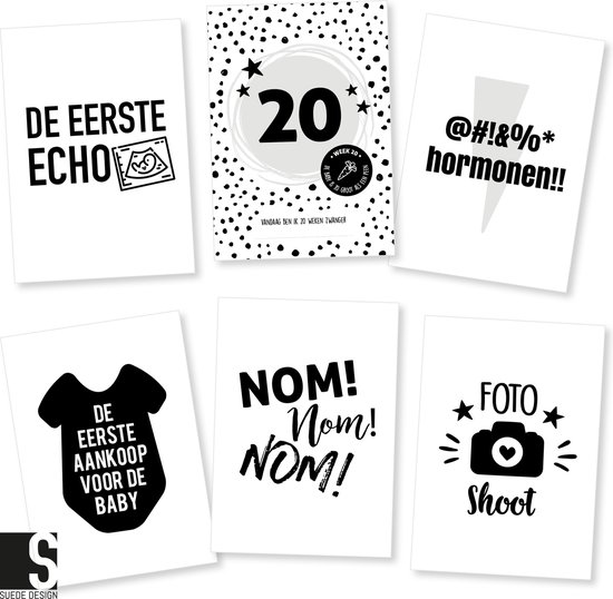 Kaartenset (25 stuks) - Hoogtepunten Zwangerschap - Buikfoto - Suede design mijlpaal kaarten van Little Dutch — afbeelding 3