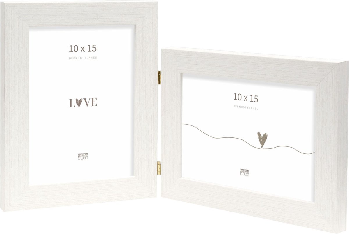 Deknudt Frames fotolijst S41VF1 H1V1 - wit - tweeluik - 2x 10x15