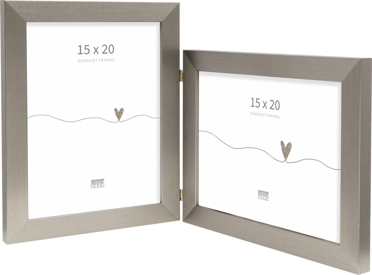 Deknudt Frames fotolijst S41VD1 H1V1 - zilver - tweeluik - 2x 15x20