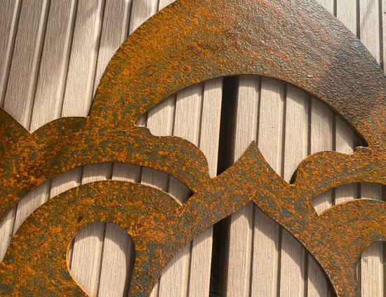 Décoration murale en acier corten pour intérieur ou extérieur - 75 cm - mandala - design hollandais - fabrication hollandaise