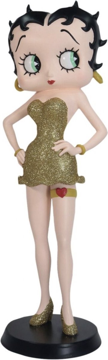 Betty Boop Kousenband (Gouden Glitter Jurk) Beeldje