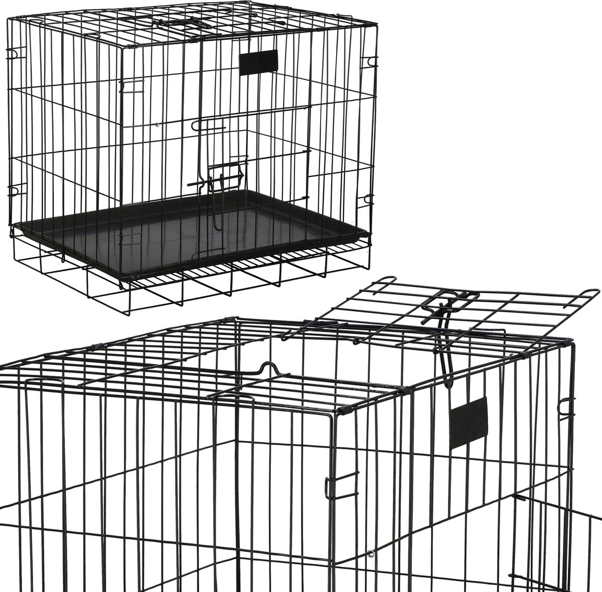 Springos Hondenbench Bench Hond / Kat 60 x 42 x 50 cm Zwart