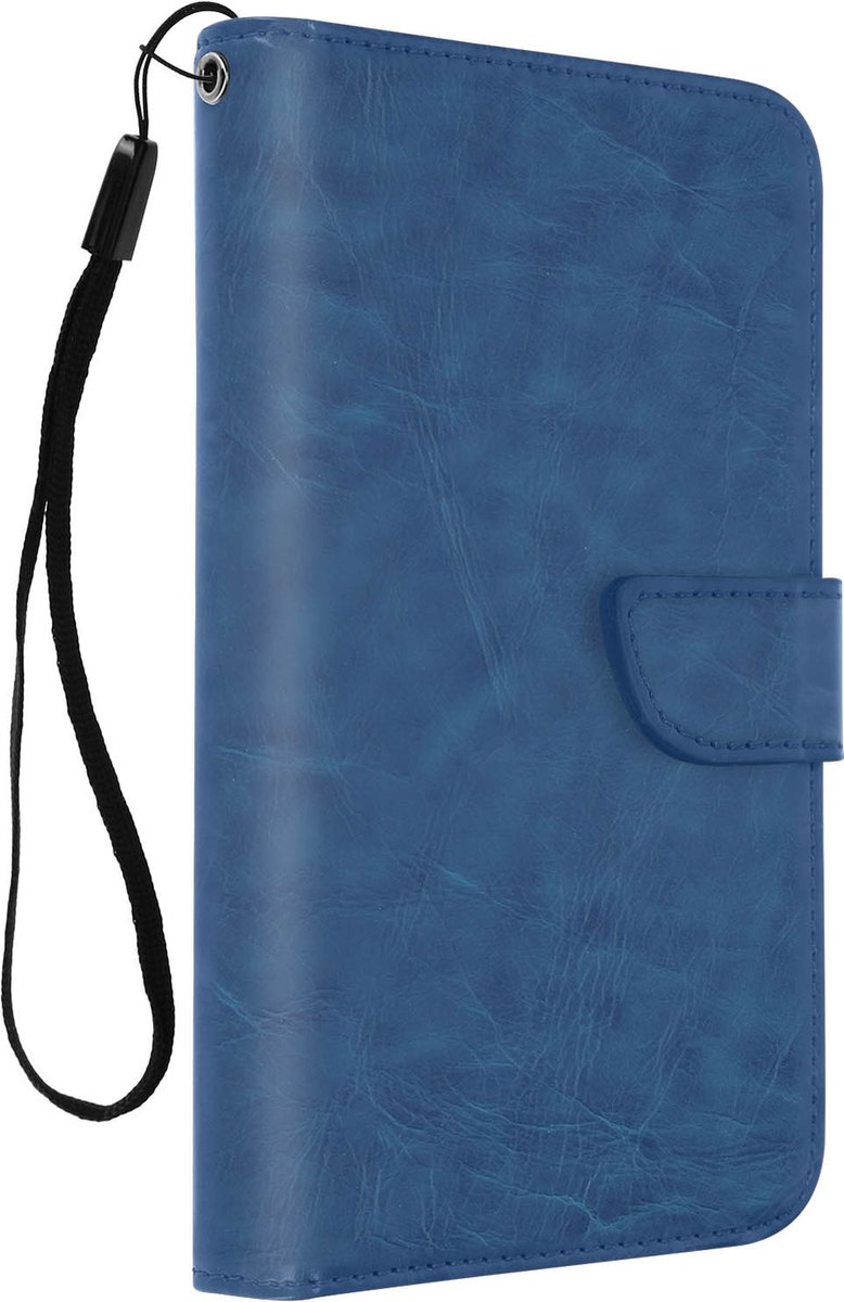 Smartphonehoes 5,5 tot 6,0'' Wallet Multi-storage Camera Slide blauw
