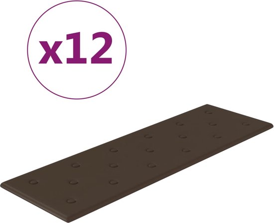 vidaXL-Wandpanelen-12-st-3,24-m²-90x30-cm-kunstleer-bruin