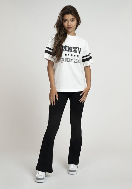 Nik & Nik Mmxv College T-shirt Tops & T-shirts Meisjes - Shirt - Wit - Maat 128