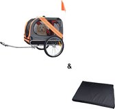 Remorque de vélo pour chien Duvo+ - Remorque pour animaux de compagnie 2 - Grijs / Oranje - Incl. tapis de couchage