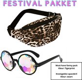 Heuptas / festival fanny pack (tijger) 30x14x8 - Festival bril/spacebril (zwart)