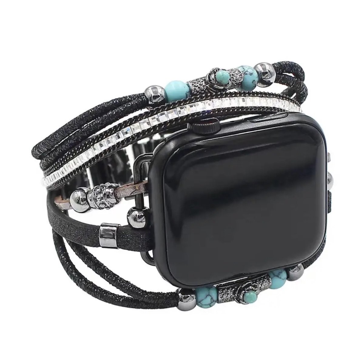Apple Watch Bohemian Indian stijl horlogebandje 38-40-41 mm leer en kralen