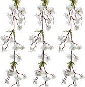 Guirlandes de fleurs/branches de fleurs artificielles Everlands - 3x pièces - blanc - 187 cm