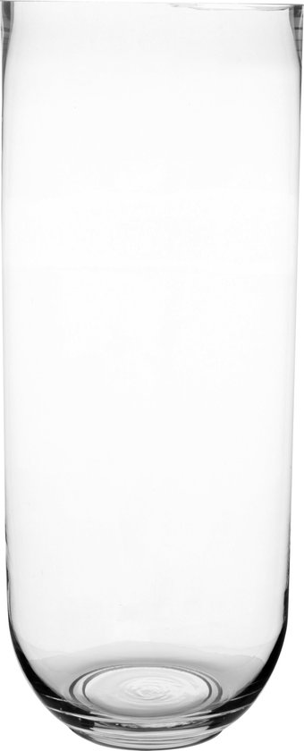 Atmosphera bloemenvaas Rennes - Cilinder model - transparant - bubbel glas - H50xD20 cm
