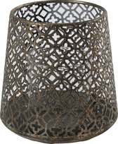 Countryfield Luxe theelichthouder - Morocco - metaal - brons kleur - D12 x H13 cm