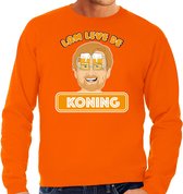 Bellatio Decorations Koningsdag sweater - lam leve de koning - Willem - heren - trui - oranje S