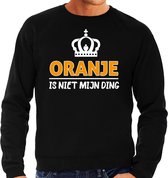 Bellatio Decorations Koningsdag sweater - oranje is niet mijn ding - zwart M
