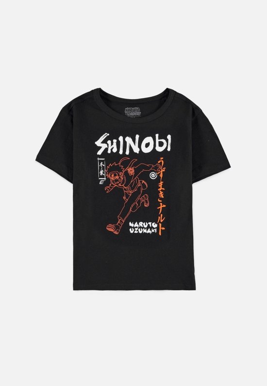 Tshirt Kinder Naruto Shippuden - Kids 170/176 - Naruto Uzumaki Shinobi Zwart