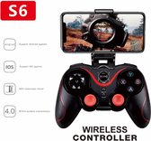 Smartphone Game Controller Draadloze bluetooth Gamepad Joystick Geschikt voor Playstation 3 PS3 Android Tablet PC Laptop TV BOX met telefoonhouder - rood