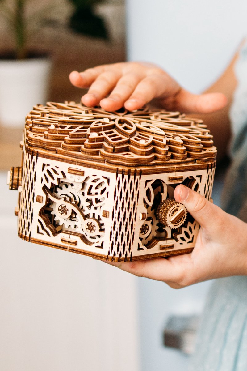 Wood Trick – Modelbouw 3D houten puzzel – Muziekdoos en sieradendoos Mysterieuze bloem - Mystery flower (WDTK045) – 278 stuks - Geen lijm noch verf nodig! — afbeelding 5