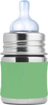 Pura Speenfles 150 ml - Plasticvrij - Drinkfles - Voorkomt Maagkrampen - Vaatwasserbestendig - Inclusief Siliconen Speen, Reisdop en Sleeve - Top is Verwisselbaar - Veelzijdig - Moss