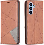 Mobigear Rhombus Slim Telefoonhoesje geschikt voor Samsung Galaxy A54 Hoesje Bookcase - Bruin