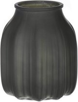 Bellatio Design Flower vase petit - verre vert mat - D14 x H16 cm - vase