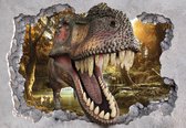 Fotobehang - Vlies Behang - Dinosaurus uit de Muur - 3D - Dino - 208 x 146 cm