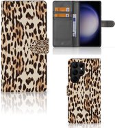 Book Cover Geschikt voor Samsung Galaxy S23 Ultra Smartphone Hoesje Leopard