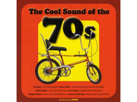 Albumcover met een rode Chopper-fiets, tekst 'The Cool Sound of the 70s'.