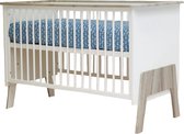 Bebies First Baby Bed Nicky 60x120 Verstelbare Bodem - Wit & Eiken