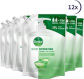Dettol - Handzeep - Antibacterieel - Navulling Hydrating Aloe Vera - 12x 500ML - Voordeelverpakking
