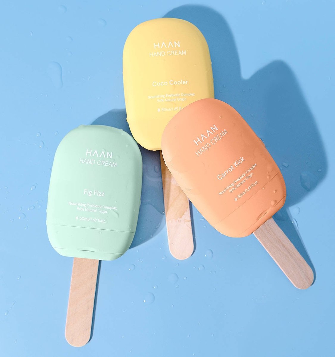 HAAN Handcreme "Cream Pops"; Coco Cooler, Fig Fizz & Carrot Kick - Set van 3 - Verzorgend - Navulbaar — cadeau in Verzorging - foto 2