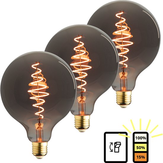 E27 LED Lamp - 3-pack - 3 staps dimbaar - watt - extra warm