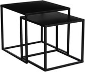 Mica Decorations goa table d'appoint noir set de 2 plus grandes tailles en cm: 35 x 35 x 33