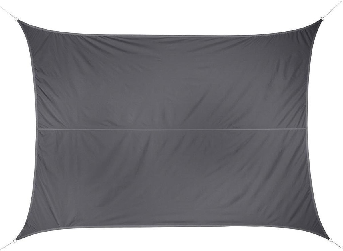 Schaduwdoek/zonnescherm Curacao rechthoekig grijs waterafstotend polyester - 3 x 4 meter - Terras/tuin zonwering
