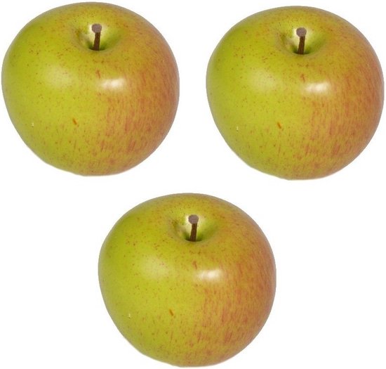 3x Kunst appels 8 cm - Decoratiefruit - Nepfruit