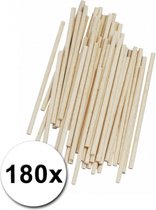 180 naturel gekleurde knutselhoutjes 10 - Houten hobbymaterialen | bol.com